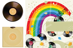 彩色音乐系矢量素材